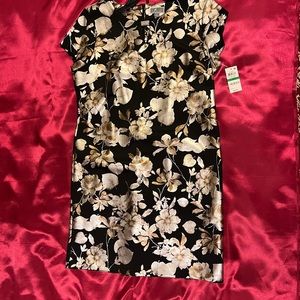 JM Black Dress with Gold Flowers Large